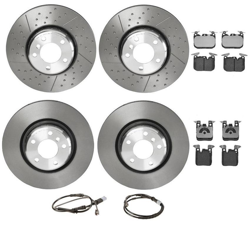 Brembo Brake Pads and Rotors Kit - Front and Rear (340mm/345mm) (Low-Met)